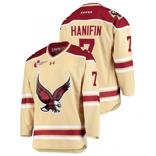 Noah Hanifin College Hockey Boston College Eagles Beige Jersey