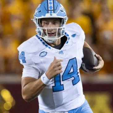 North Carolina Tar Heels #14 Max Johnson 2023 Blue F.U.S.E. College Football Game Jersey 