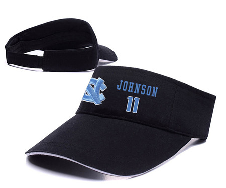 North Carolina Tar Heels 11 Carlos Johnson Black College Basketball Adjustable Visor