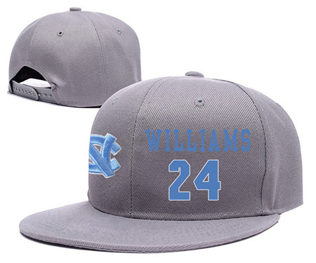 North Carolina Tar Heels 24 Kenny Williams Gray College Basketball Adjustable Hat