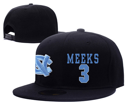 North Carolina Tar Heels 3 Kennedy Meeks Black College Basketball Adjustable Hat