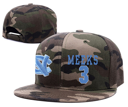 North Carolina Tar Heels 3 Kennedy Meeks Camo College Basketball Adjustable Hat