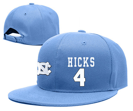 North Carolina Tar Heels 4 Isaiah Hicks Blue College Basketball Adjustable Hat