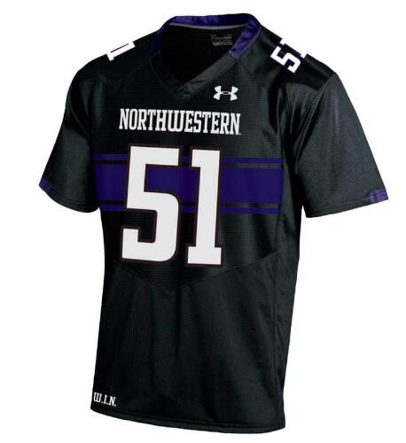Northwestern Wildcats Adult Under Armour Black Replica Football Jersey