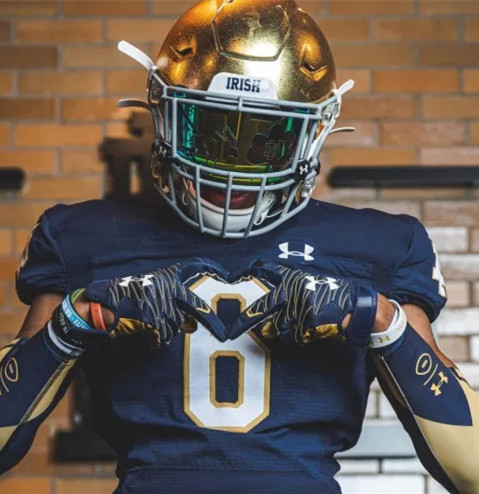 Notre Dame Fighting Irish #6 Christian Gray 2025 Navy College Football Game Jersey 