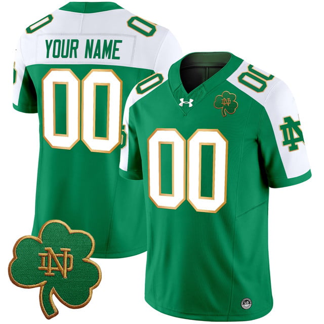 Notre Dame Fighting Irish 2025 Vapor Limited Custom Jersey V3 green alternate