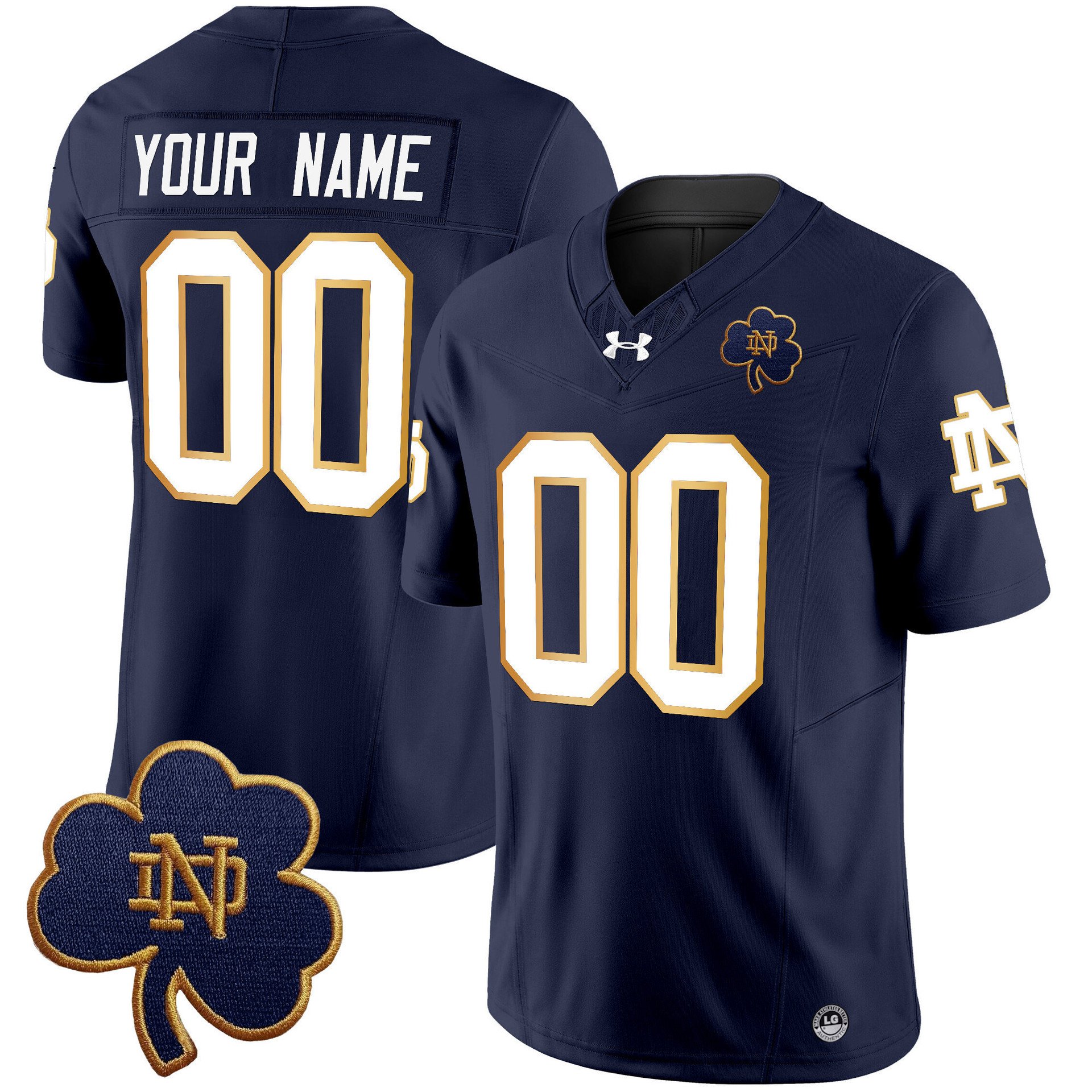 Notre Dame Fighting Irish 2025 Vapor Limited Custom Jersey V3 navy
