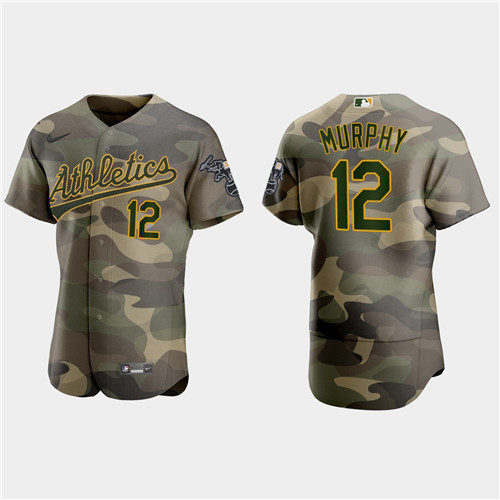 Oakland Athletics #12 Sean Murphy Men's Nike 2021 Armed Forces Day Authentic MLB Jersey -Camo