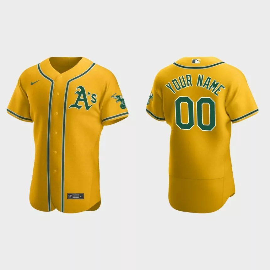 Oakland Athletics Custom Authentic Jersey – Gold
