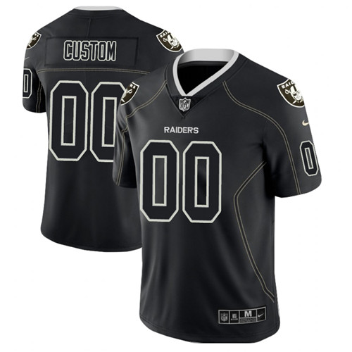Oakland Raiders Custom 2018 Lights Out Color Rush Limited Black Jersey