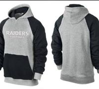 Oakland Raiders English Version Pullover Hoodie Grey & Blue