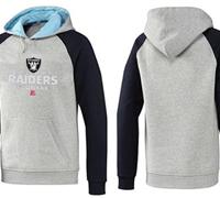 Oakland Raiders Heart & Soul Pullover Hoodie Grey & Blue