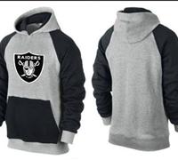 Oakland Raiders Logo Pullover Hoodie Grey & Blue
