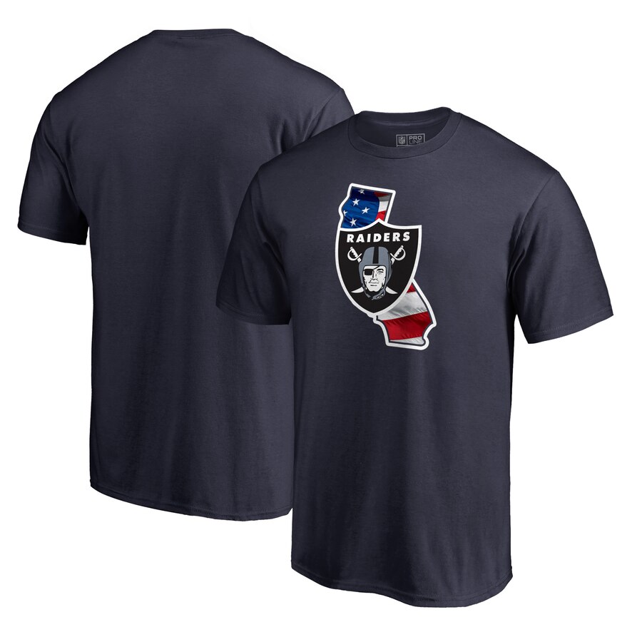 Oakland Raiders NFL Pro Line By Fanatics Branded Banner State T-Shirt Navy