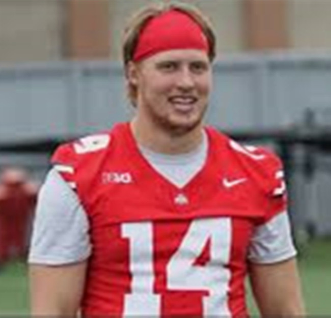 Ohio State Buckeyes #14 Beau Atkinson Scarlet College Football Game Jersey 