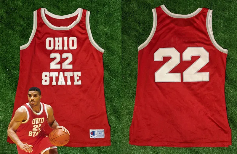 Ohio State Buckeyes #22 Jim Jackson Vintage 90s Champion Basketball Retro Jersey Scarlet 