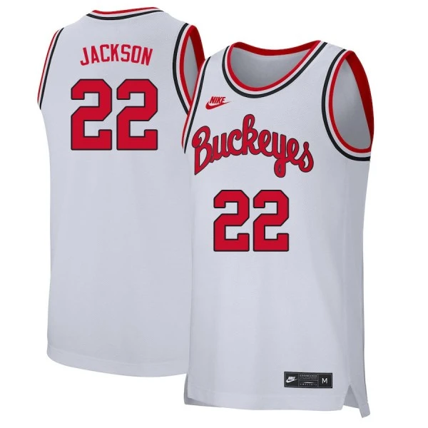 Ohio State Buckeyes #22 Jim Jackson White Buckeyes College Basketball Jersey 