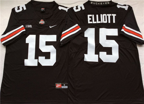 Ohio State Buckeyes 15 Ezekiel Elliott Black Nike College Football Jersey