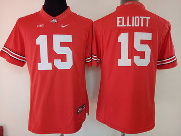 Ohio State Buckeyes 15 Ezekiel Elliott Red College Football Jersey