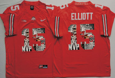 Ohio State Buckeyes 15 Ezekiel Elliott Red New Portrait Number College Jersey
