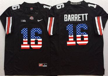 Ohio State Buckeyes 16 J.T. Barrett Black USA Flag College Football Jersey