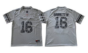 Ohio State Buckeyes 16 J.T. Barrett IV Gray College Football Jersey