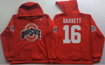 Ohio State Buckeyes 16 J.T. Barrett Red Men's Pullover Hoodie
