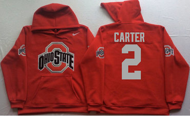 Ohio State Buckeyes 2 Chris Carter Red Men's Pullover Hoodie