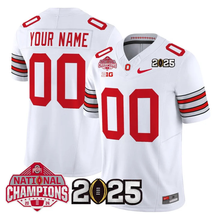 Ohio State Buckeyes 2026 Tunnel Vision National Champions Patch Vapor Limited Custom Jersey white