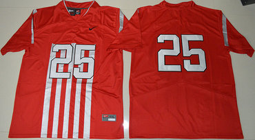 Ohio State Buckeyes 25 Mike Weber Red College Throwback Jersey