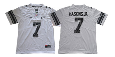 Ohio State Buckeyes 7 Dwayne Haskins Jr White Shadow College Football Jersey