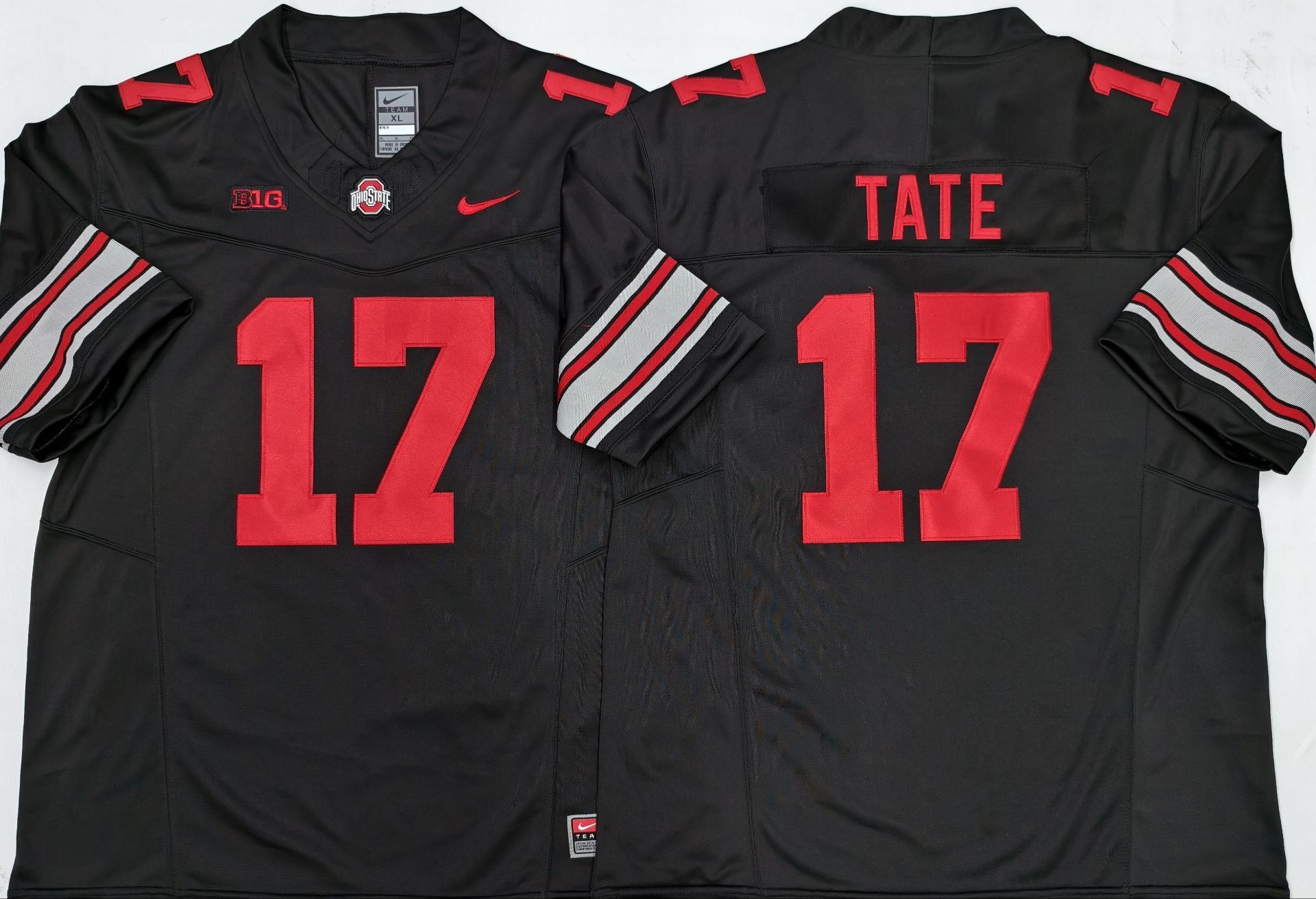 Ohio State Buckeyes Black #17 TATE