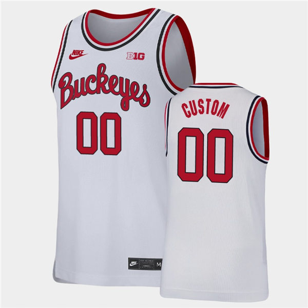 Ohio State Buckeyes Custom Kam Williams Trevor Thompson Andrew Dakich Musa Jallow Daniel Hummer Nike White 1980'S RETRO Jersey
