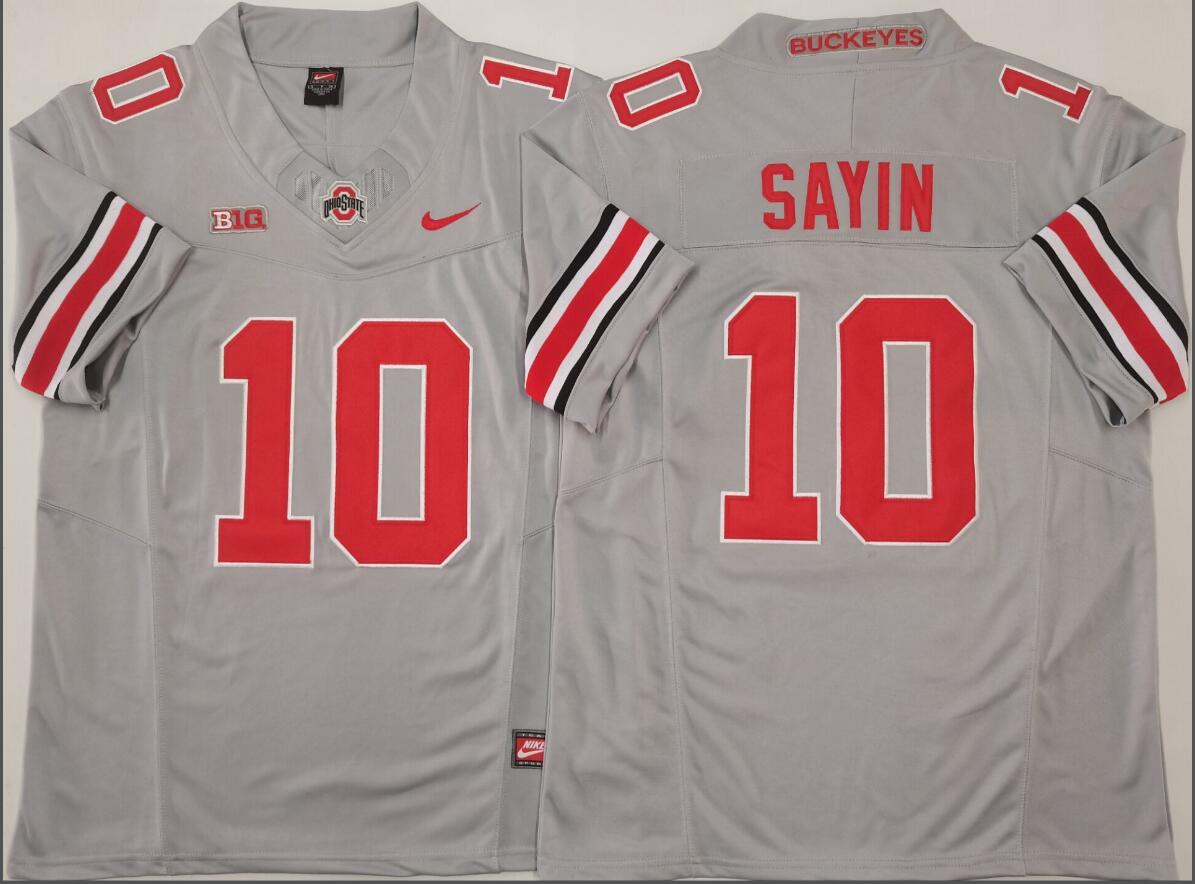Ohio State Buckeyes GRAY #10 SAYIN