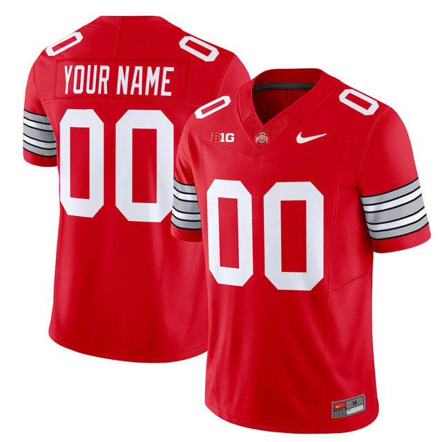 Ohio State Buckeyes Heritage Stripe 2025 26 Vapor Limited Custom Jersey red