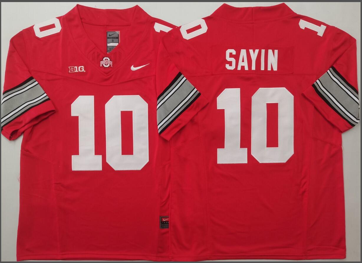 Ohio State Buckeyes Red #10 SAYIN jersey