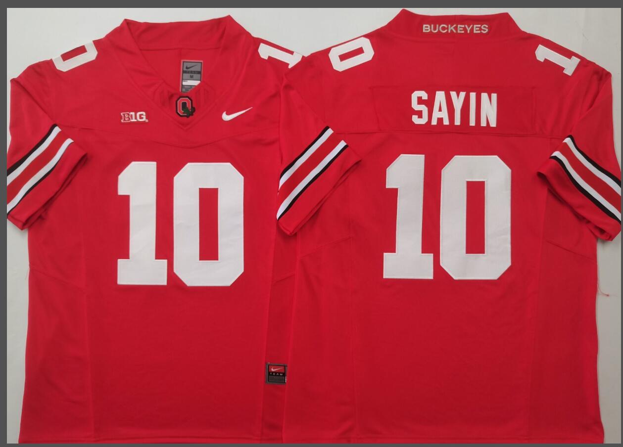 Ohio State Buckeyes Red #10 SAYIN jerseys
