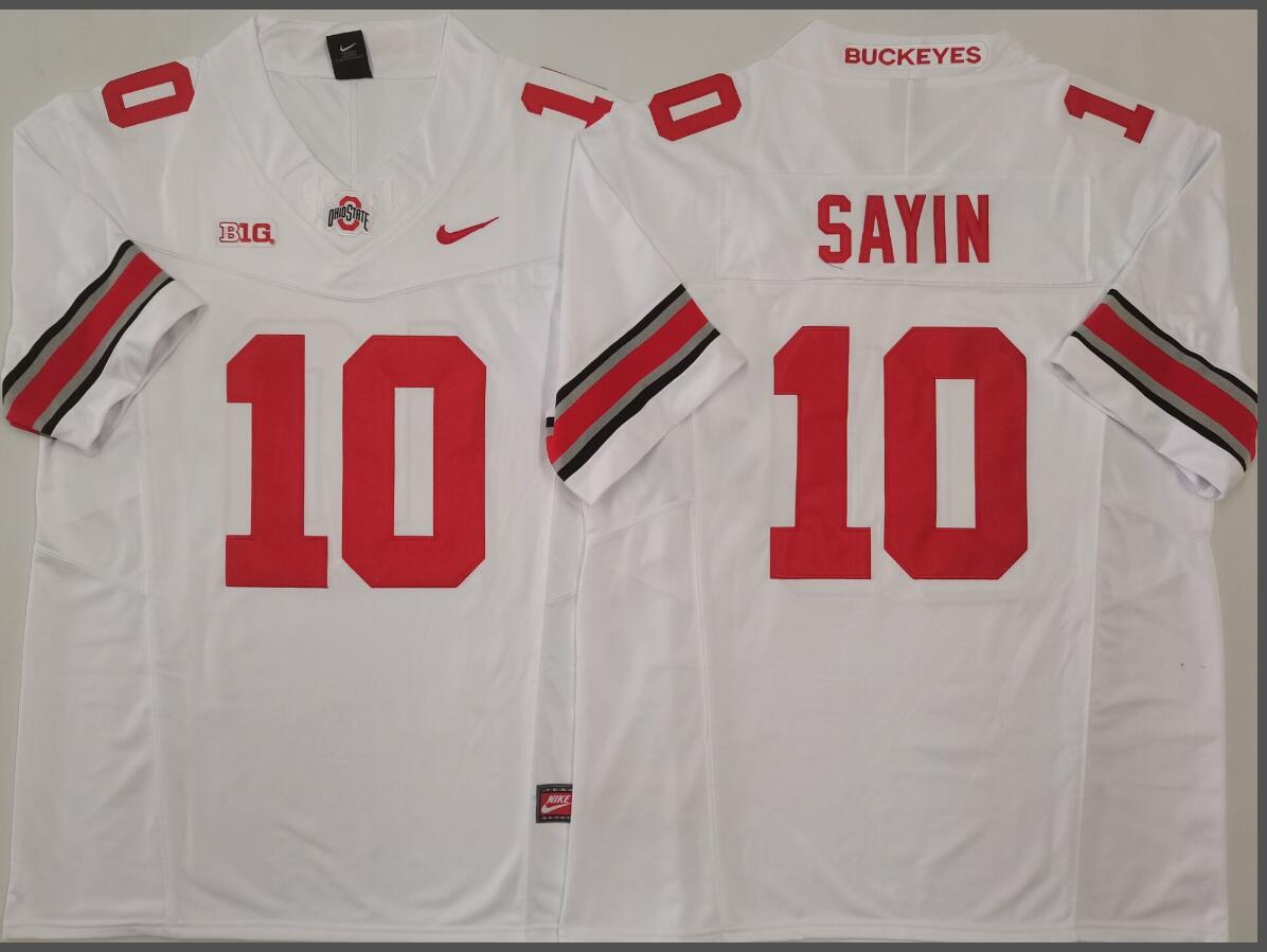 Ohio State Buckeyes White #10 SAYIN.
