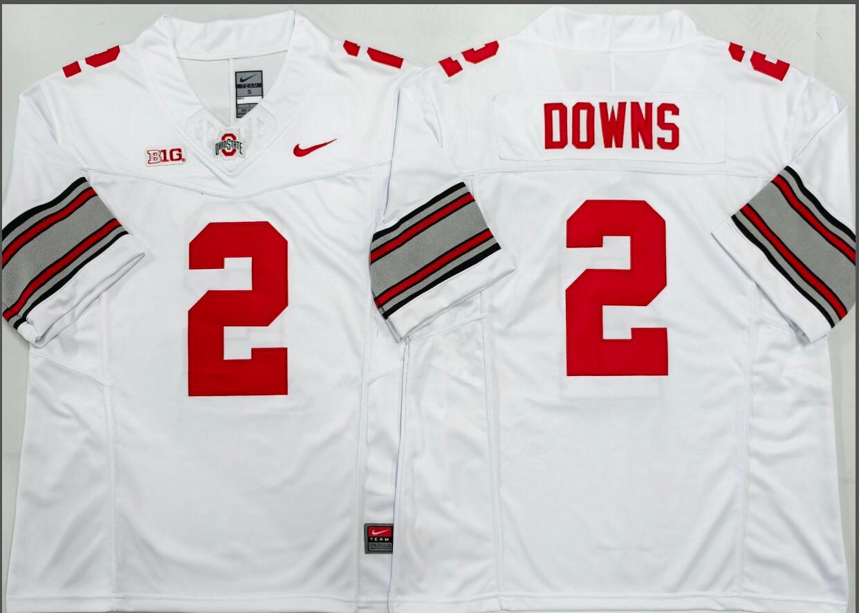 Ohio State Buckeyes White #2 DOWNS.