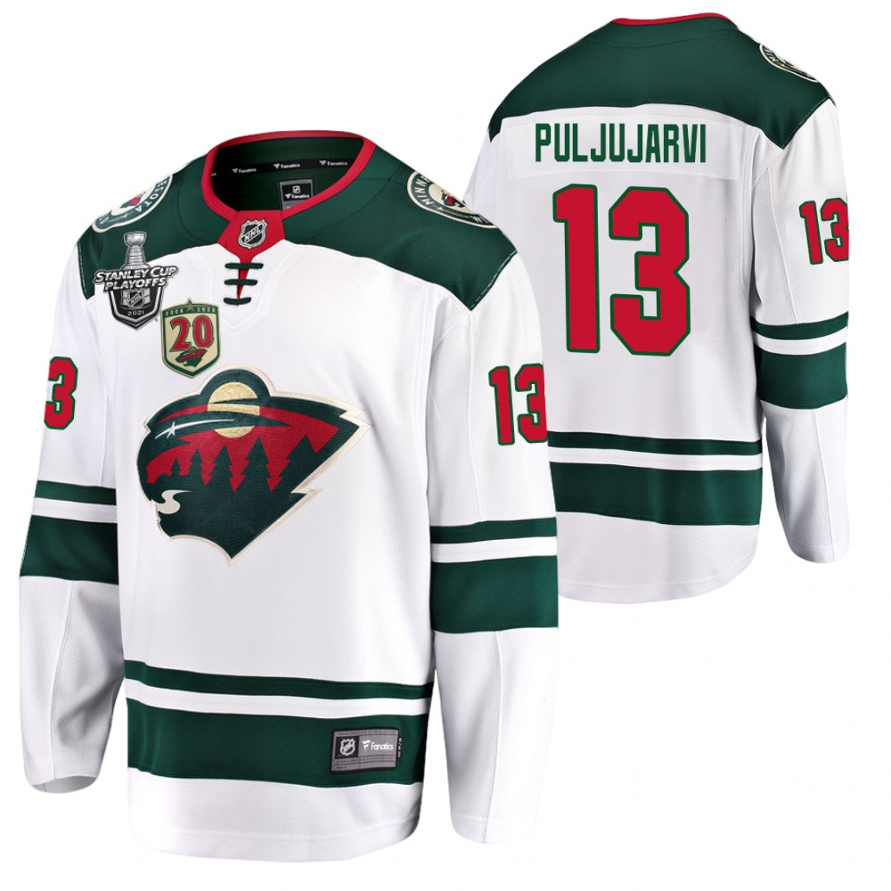 Oilers #13 Jesse Puljujarvi White 2021 Stanley Cup Playoffs Jersey
