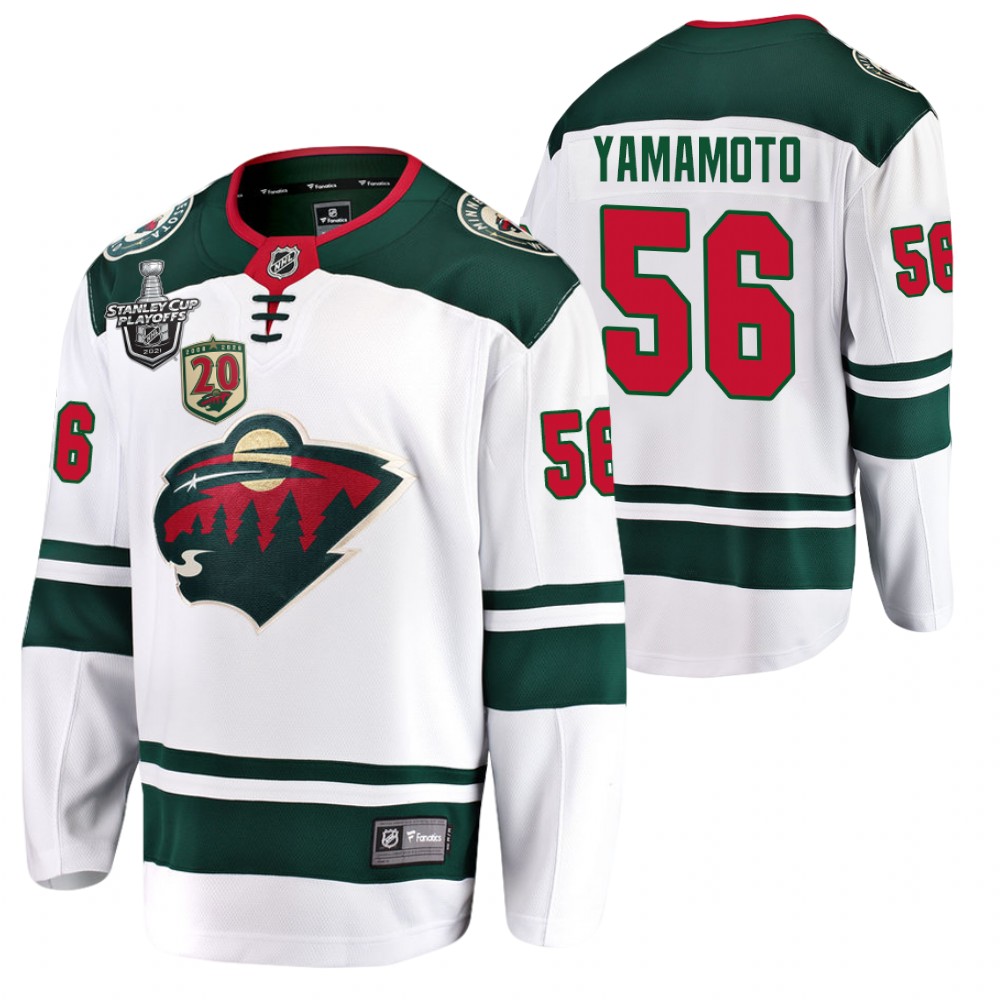 Oilers #56 Kailer Yamamoto White 2021 Stanley Cup Playoffs Jersey