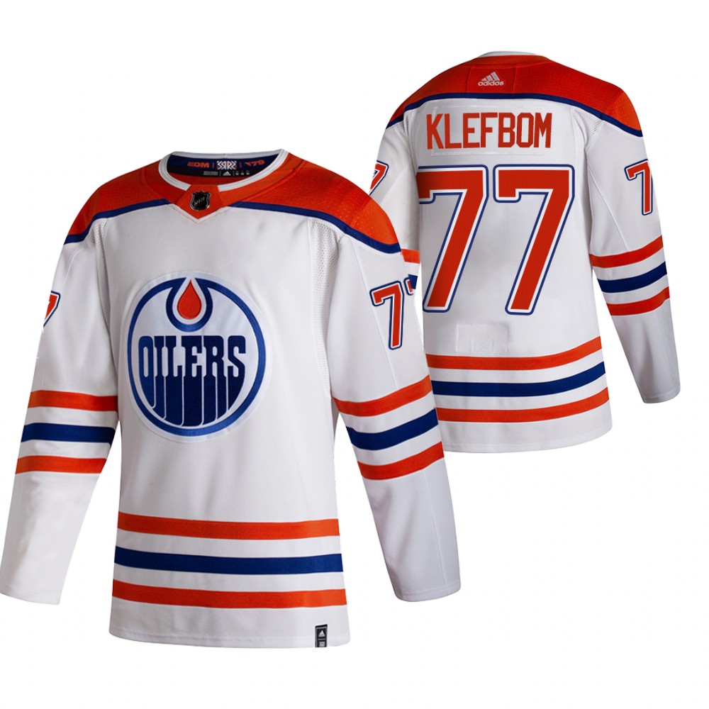 Oilers 2021 Reverse Retro #77 Oscar Klefbom White Jersey Special Edition Authentic