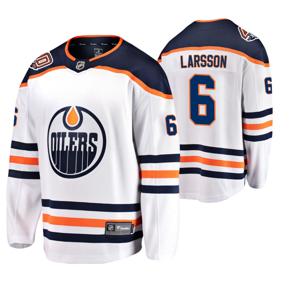 Oilers Adam Larsson White Breakaway Player 40th Anniversary Jersey