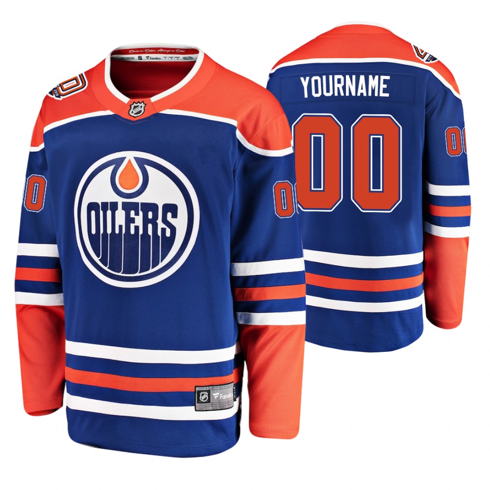 Oilers Custom Royal Alternate Player 40th Anniversary Jersey