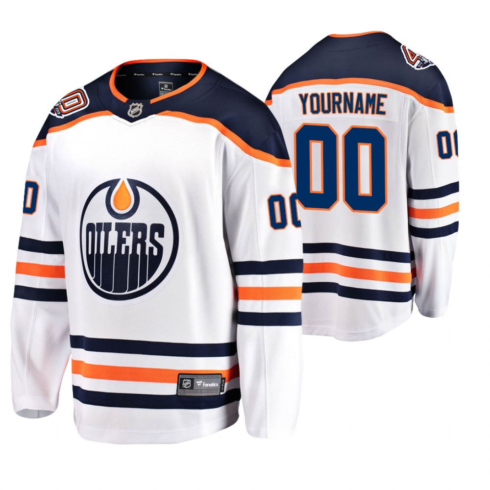 Oilers Custom White Breakaway Player 40th Anniversary Jersey