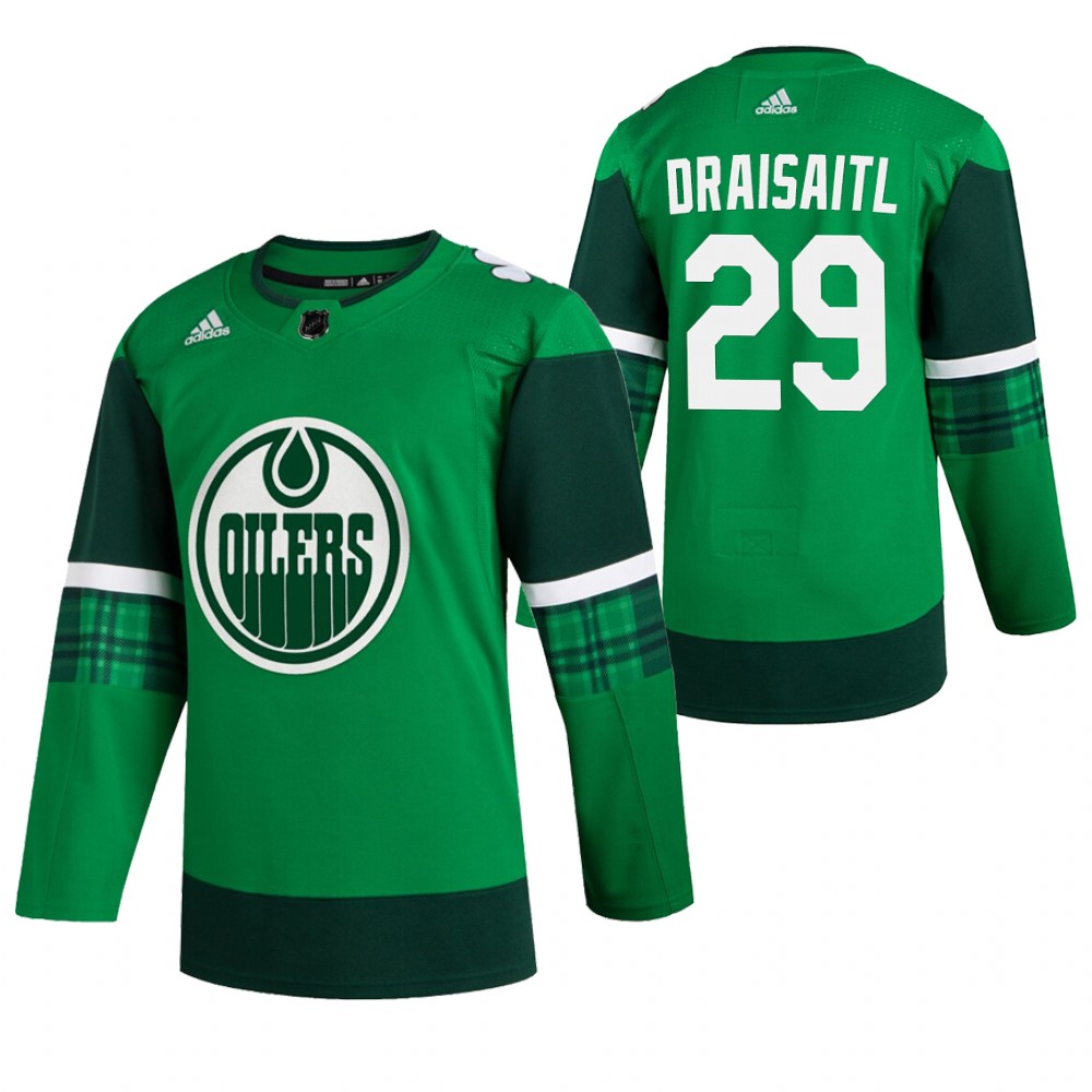 Oilers Leon Draisaitl 2020 St. Patrick's Day Green #29 Jersey Authentic Player