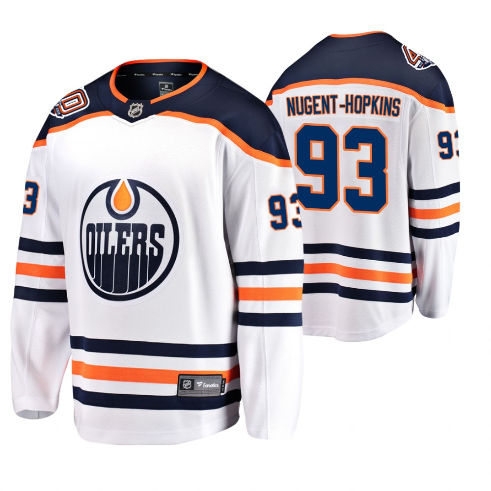 Oilers Ryan Nugent-Hopkins White Breakaway Player 40th Anniversary Jersey