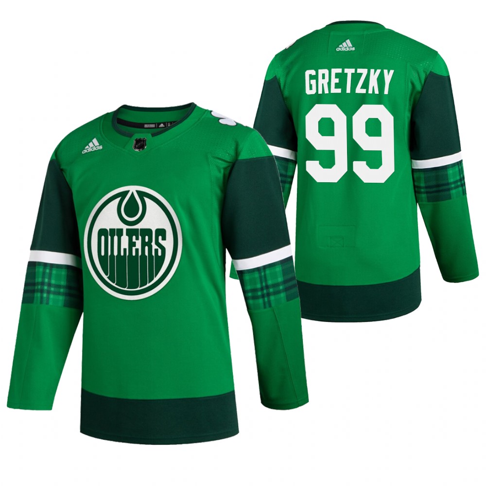 Oilers Wayne Gretzky 2020 St. Patrick's Day Green #99 Jersey Authentic Player
