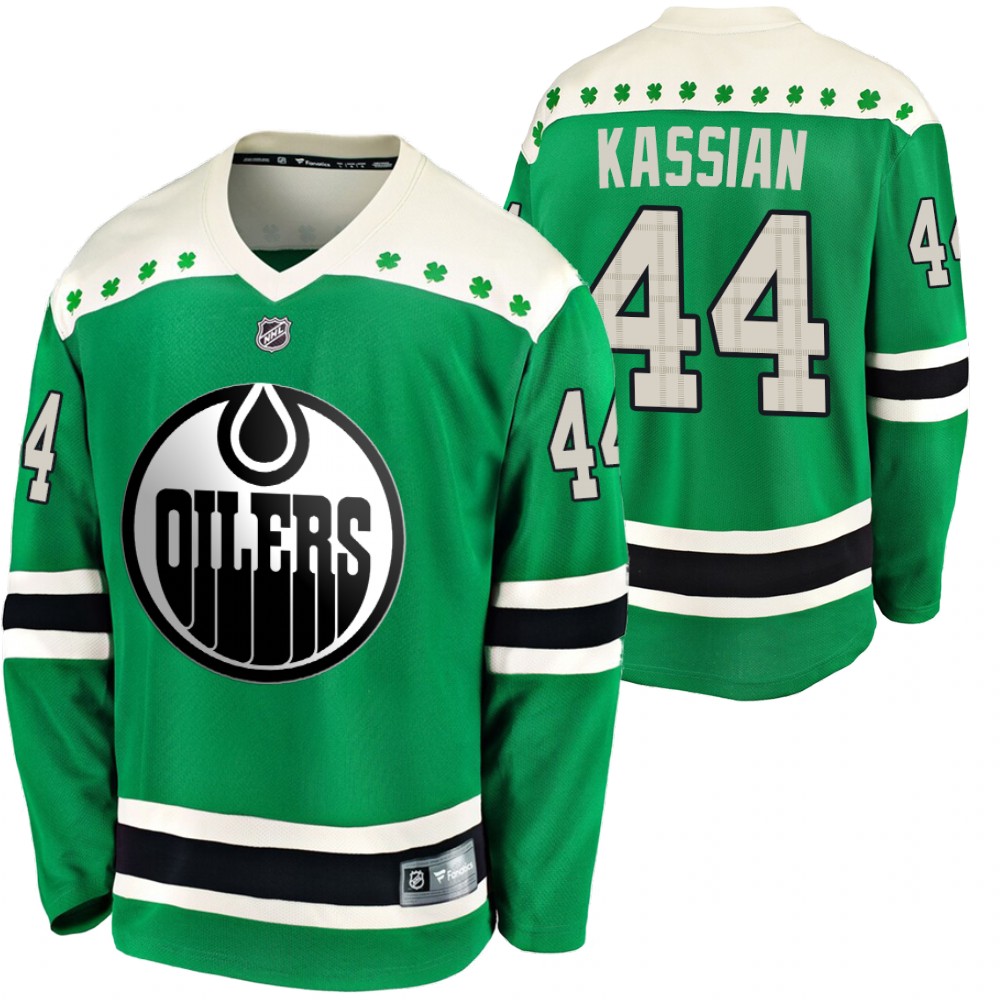 Oilers Zack Kassian 2020 St. Patrick's Day Green #44 Breakaway Jersey