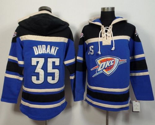 Oklahoma City Thunder #35 Kevin Durant Blue Sawyer Hooded Sweatshirt NBA Hoodie